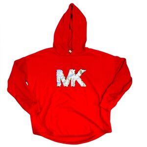 Michael Kors Signature Hoodie with Silver MK Logo | Size Medium